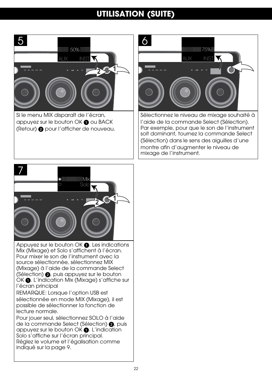 Utilisation (suite) | TDK TP6803 3 Speaker Boombox User Manual | Page 48 / 78
