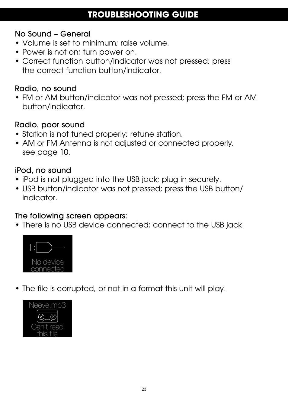 TDK TP6802 2-Speaker Boombox User Manual | Page 23 / 78