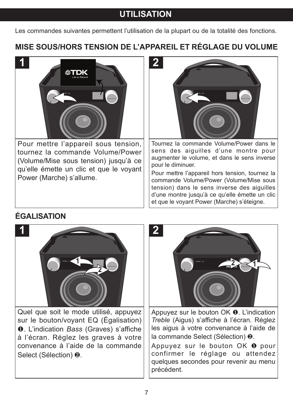 Utilisation | TDK TP6701 Sound Cube User Manual | Page 34 / 73