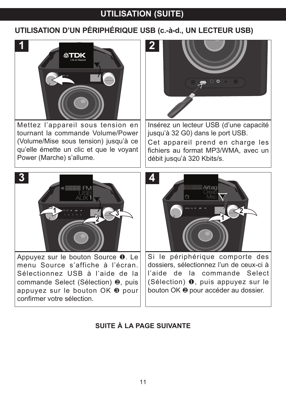 Utilisation (suite) | TDK TP6701 Sound Cube User Manual | Page 38 / 73