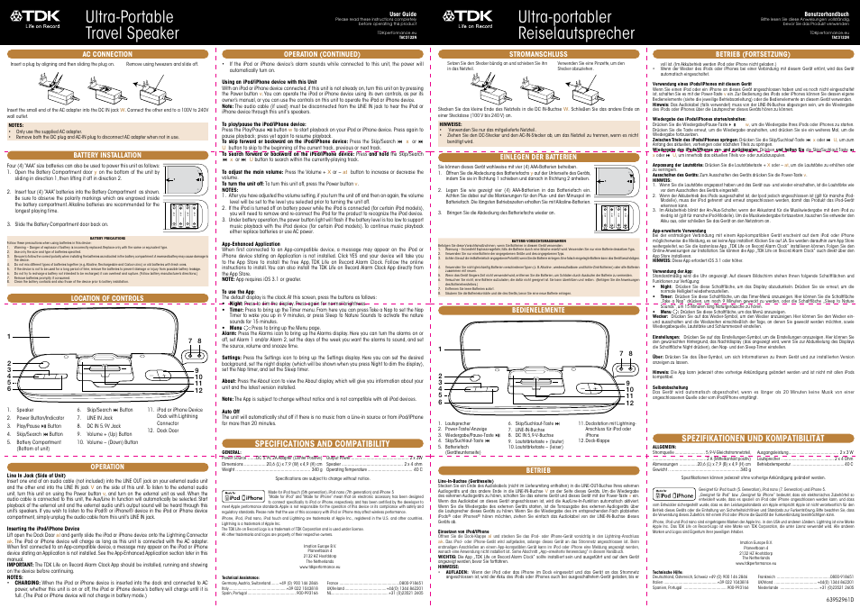 TDK TAC3122 Ultra Portable User Manual | 6 pages