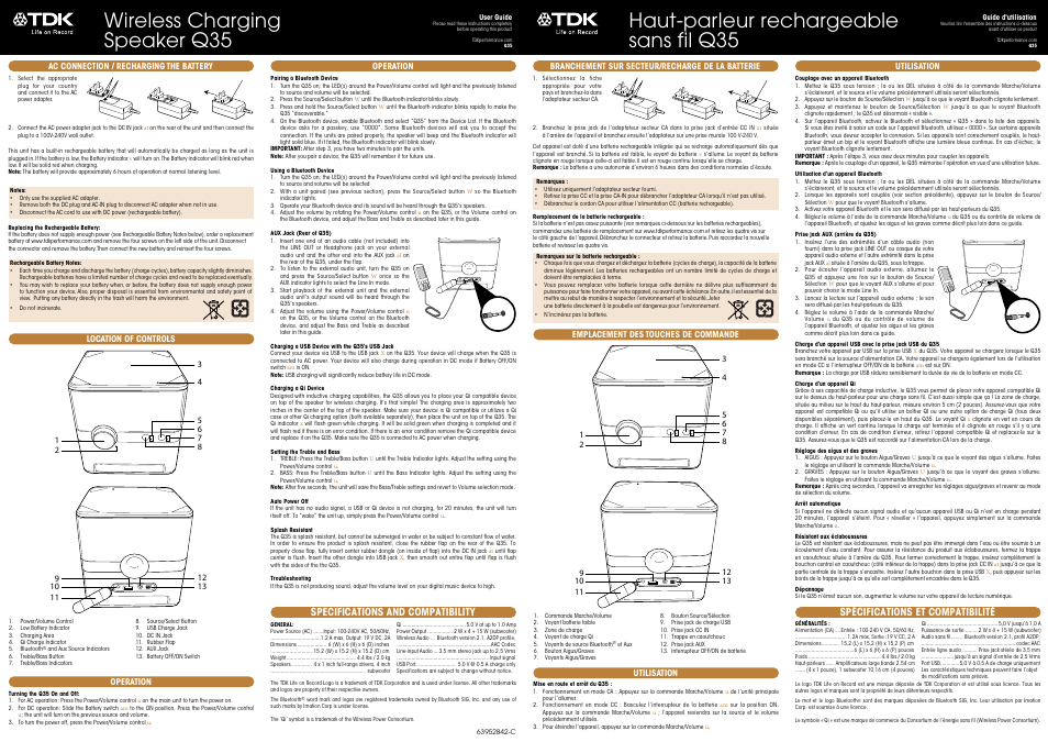 TDK Q35 Wireless Charging User Manual | 8 pages