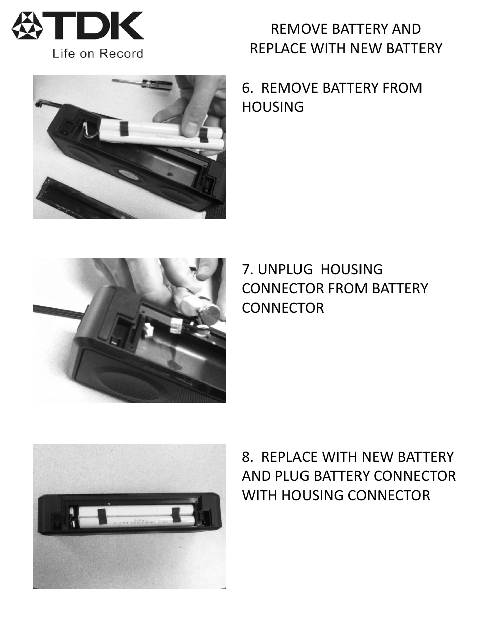 Slide number 3 | TDK A33 Wireless - Battery replacement instructions User Manual | Page 3 / 5