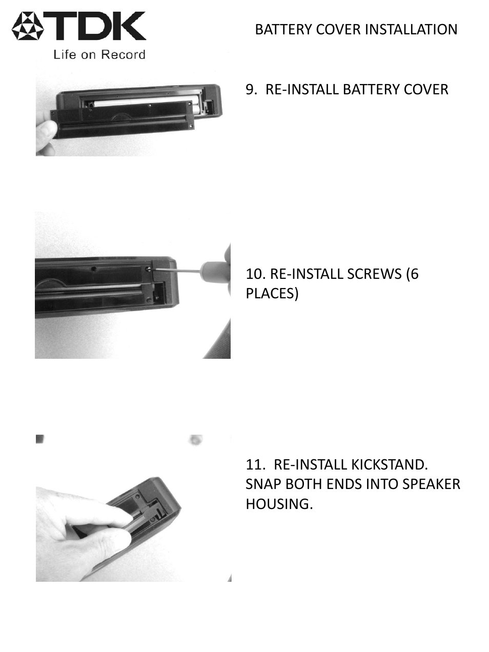 Slide number 4 | TDK A33 Wireless - Battery replacement instructions User Manual | Page 4 / 5