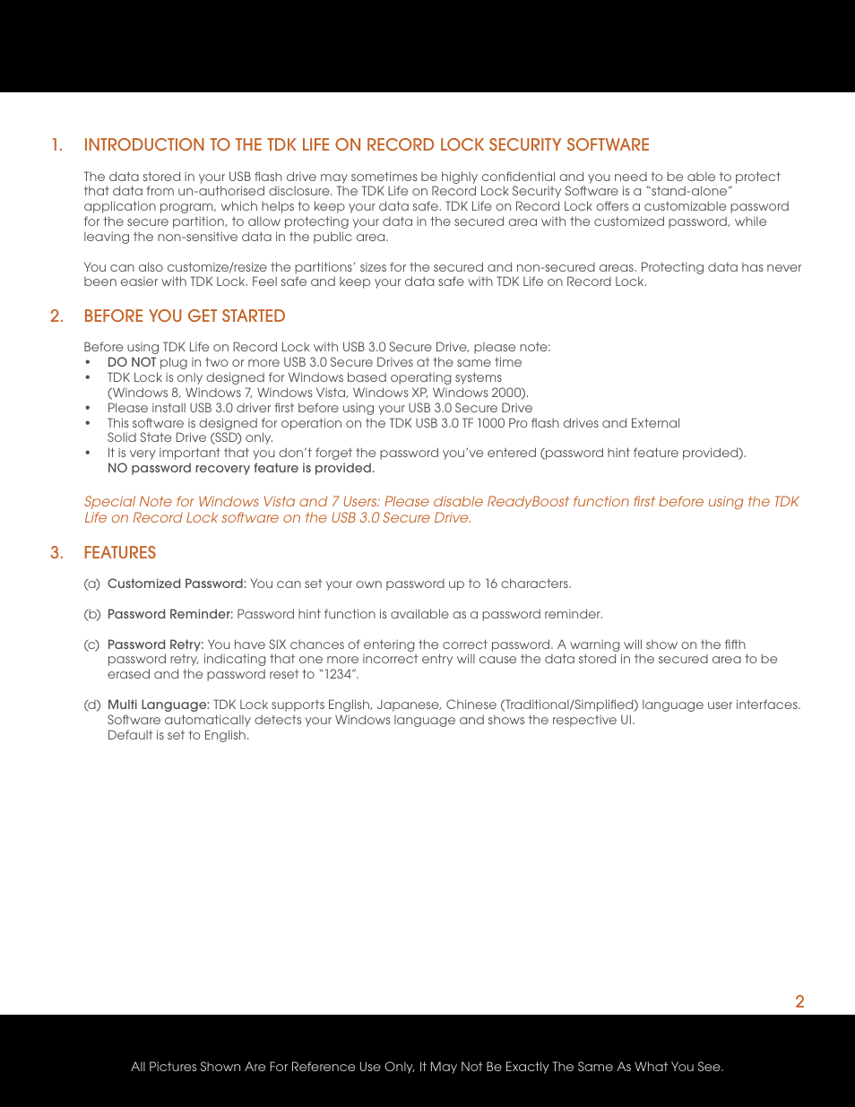 Before you get started, Features | TDK Life on Record Lock User Manual | Page 3 / 17