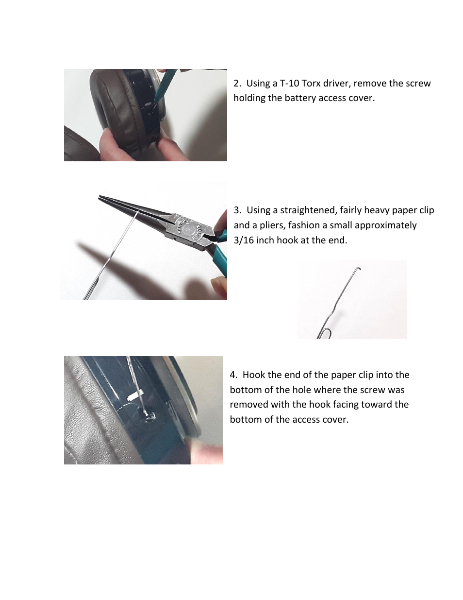 TDK WR780 - Battery Replacement Instructions User Manual | Page 2 / 4