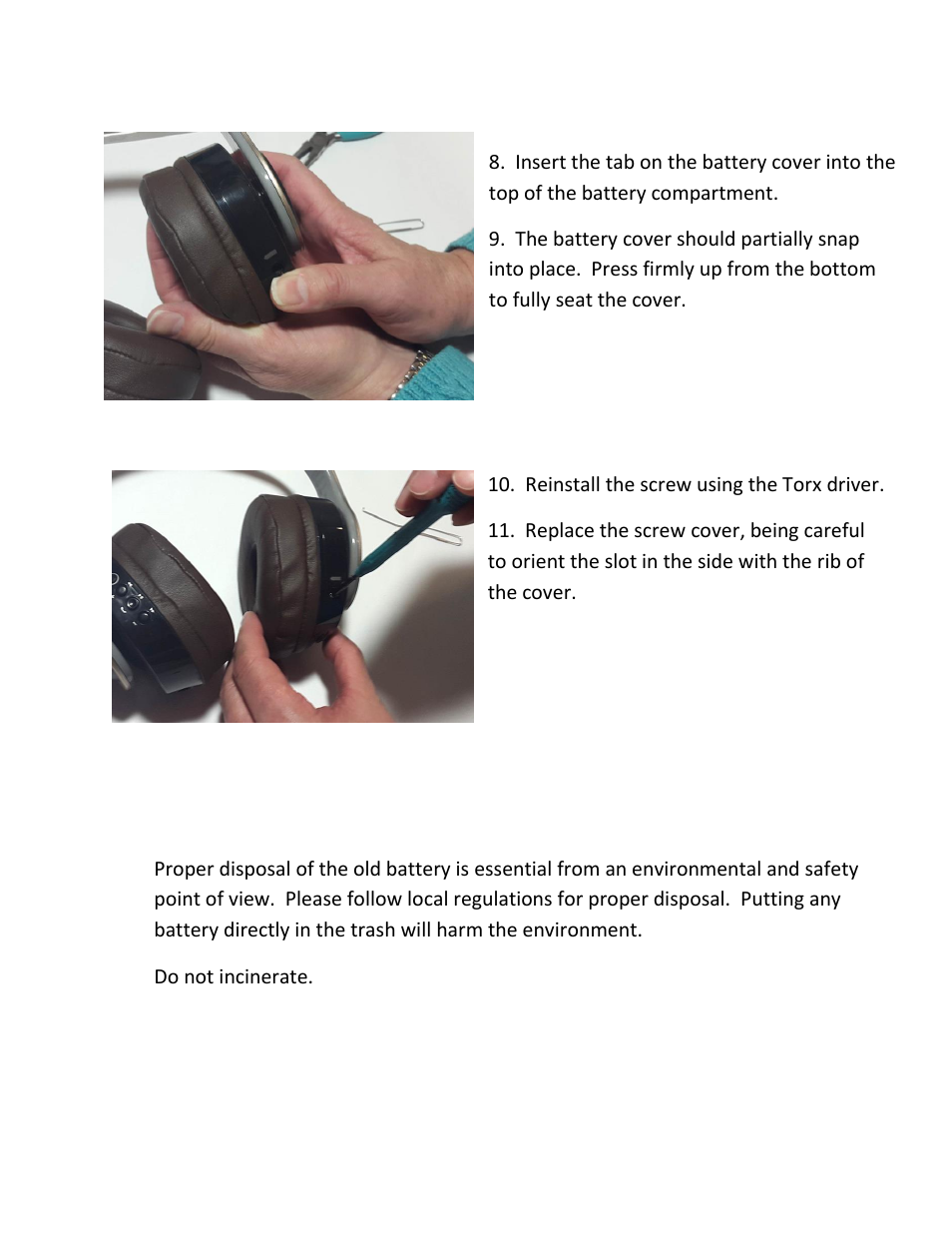 TDK WR780 - Battery Replacement Instructions User Manual | Page 4 / 4