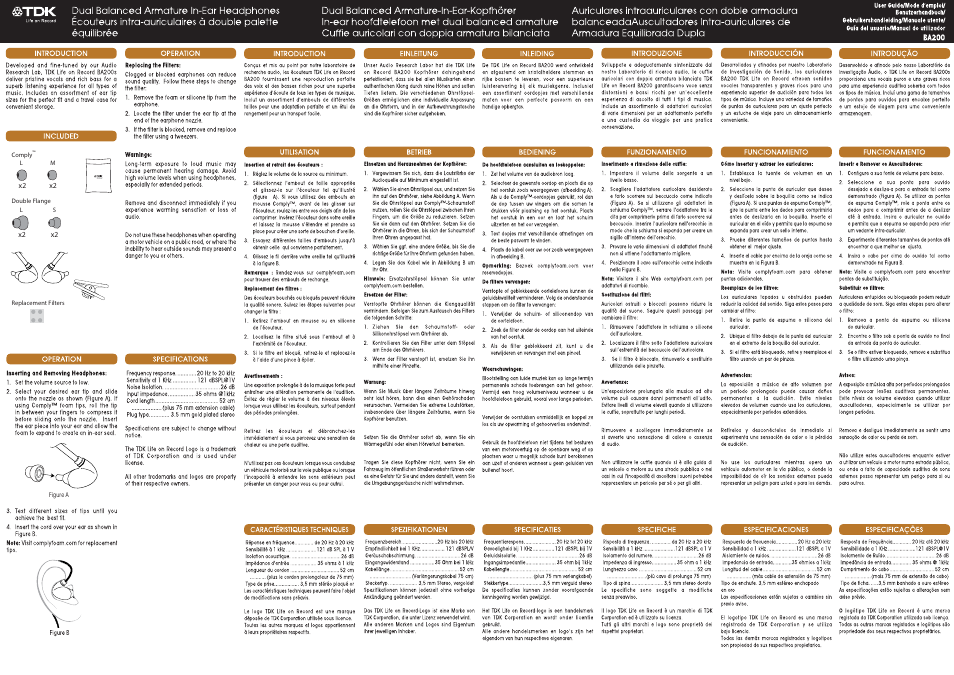 TDK BA200 User Manual | 3 pages