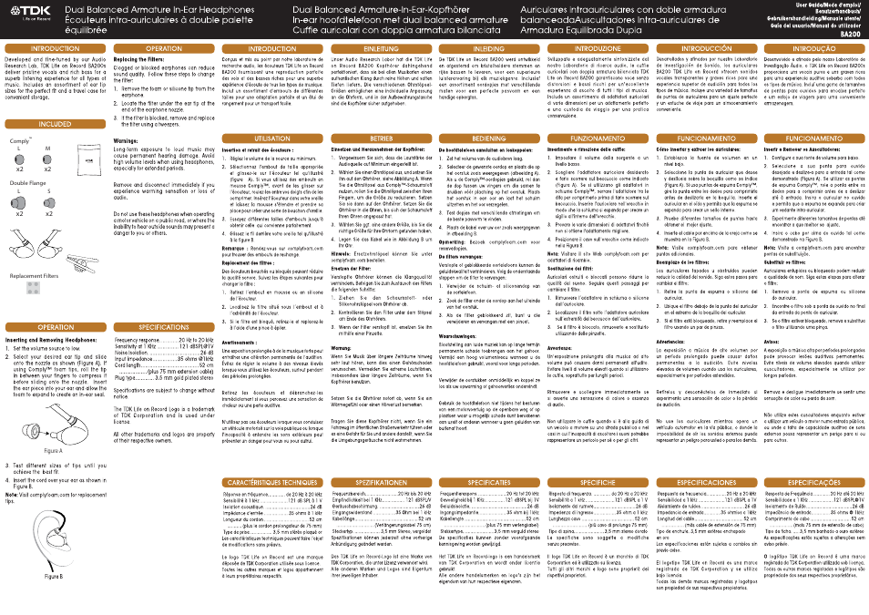 TDK BA200 User Manual | Page 3 / 3