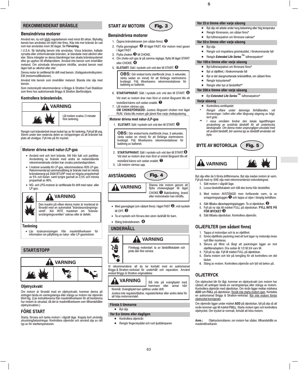 Briggs & Stratton 280000 User Manual | Page 65 / 76