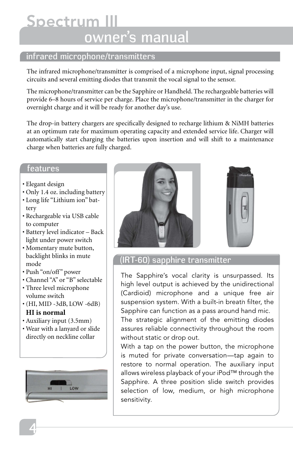 Spectrum iii, Owner’s manual | TeachLogic Spectrum III User Manual | Page 10 / 28