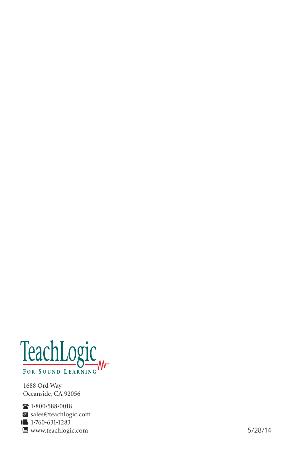TeachLogic VoiceLink Plus User Manual | Page 26 / 26