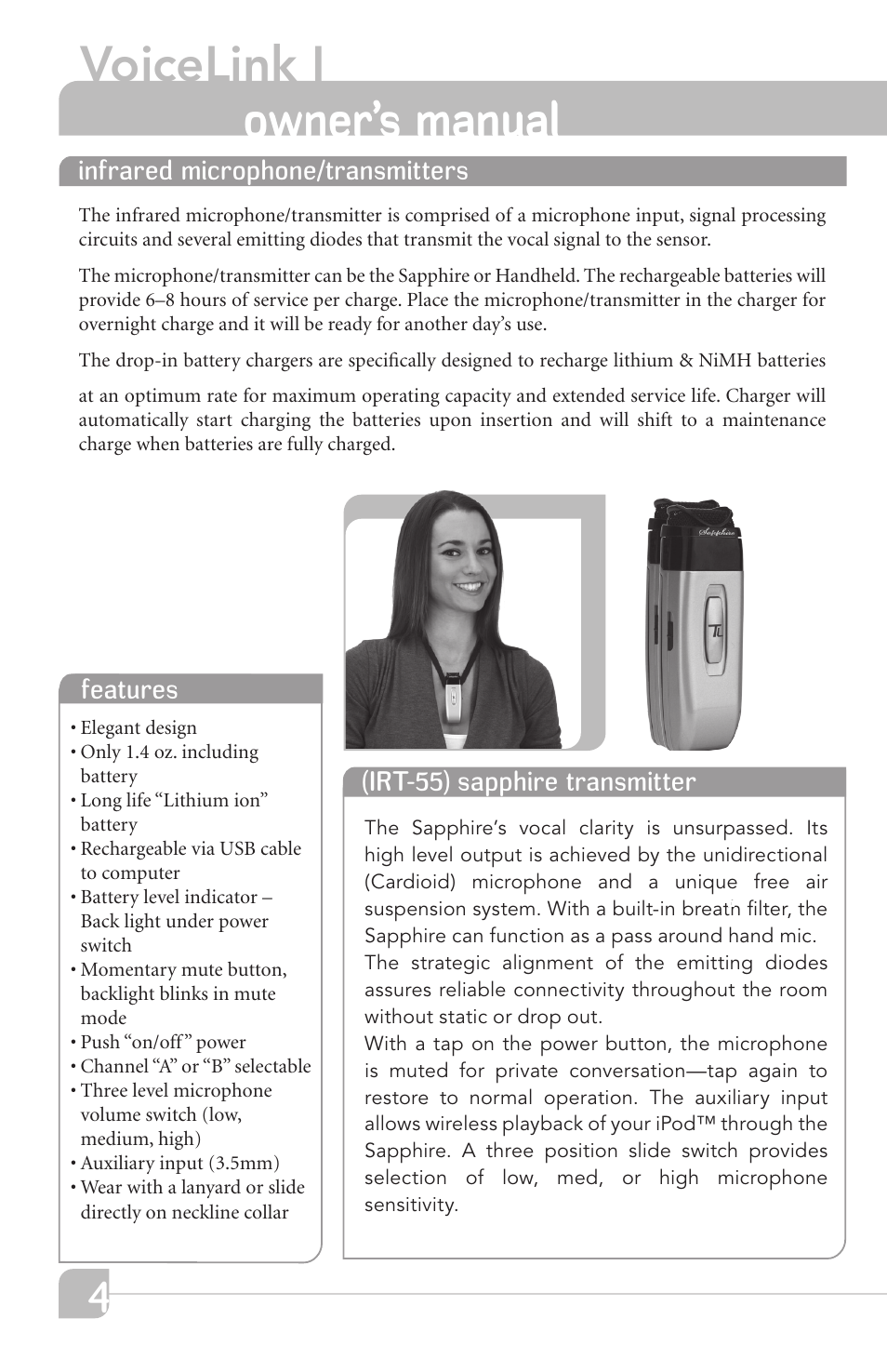 Voicelink i, Owner’s manual | TeachLogic VOICELINK I User Manual | Page 10 / 24