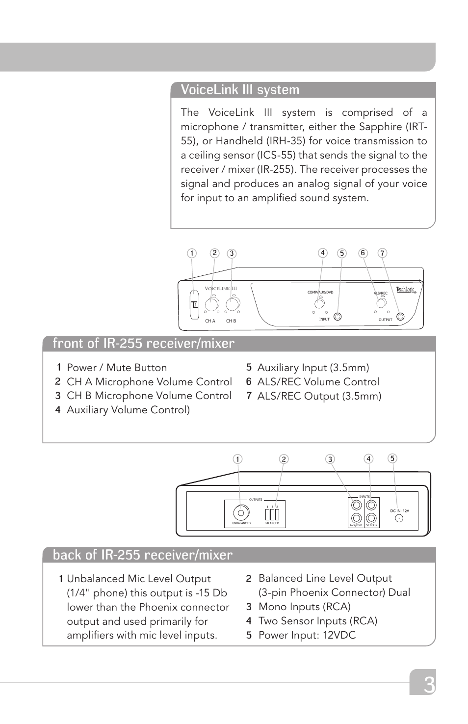 Voicelink iii system | TeachLogic VOICELINK III User Manual | Page 9 / 24