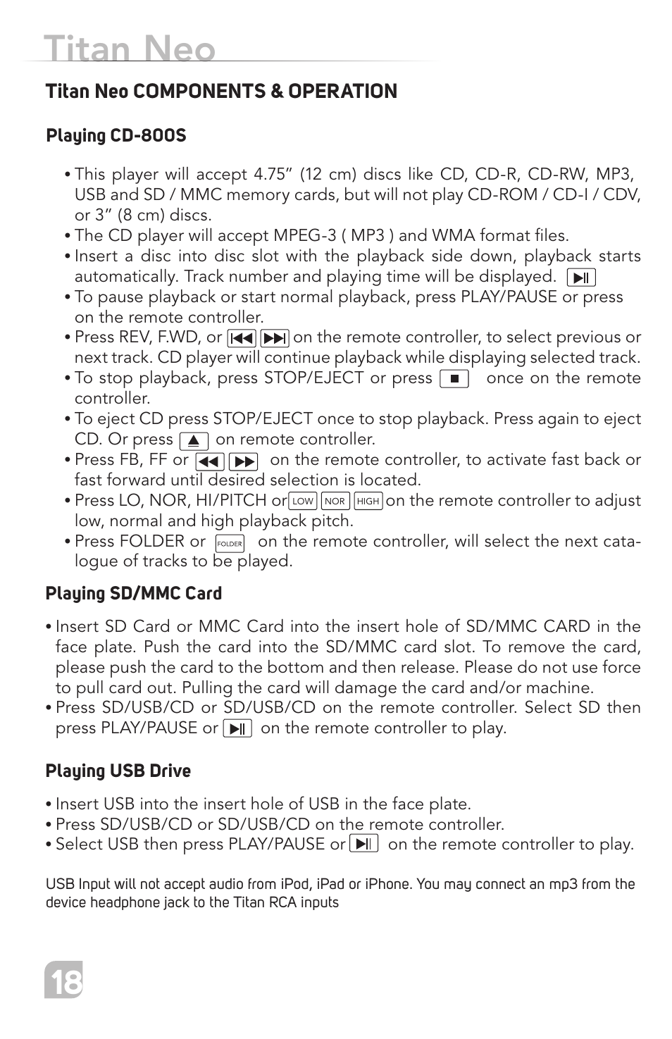 Titan neo, Titan neo components & operation | TeachLogic Titan Neo User Manual | Page 18 / 44