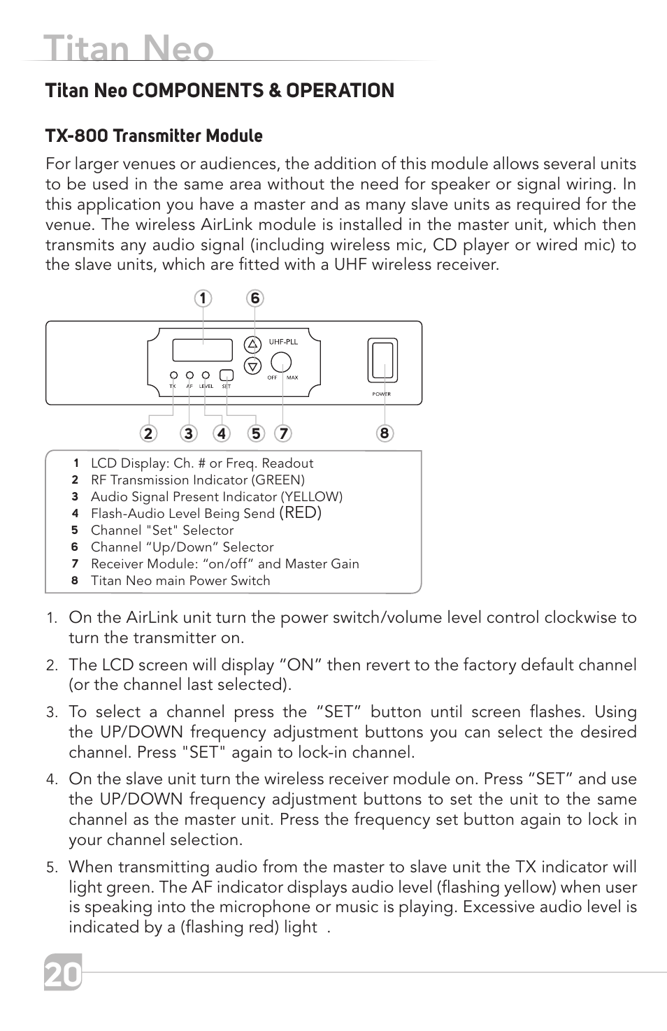 Titan neo | TeachLogic Titan Neo User Manual | Page 20 / 44