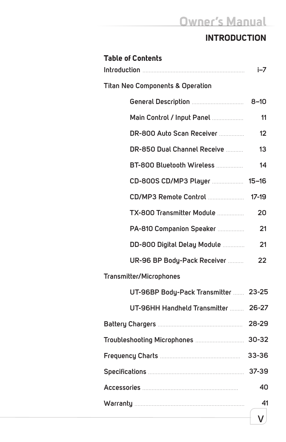 Owner’s manual | TeachLogic Titan Neo User Manual | Page 5 / 44