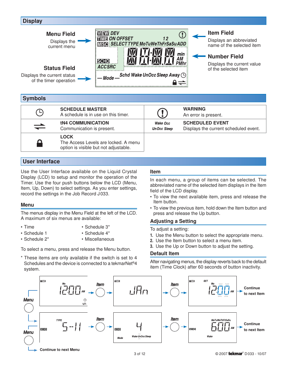 tekmar 033 4 Timer User Manual | Page 3 / 12