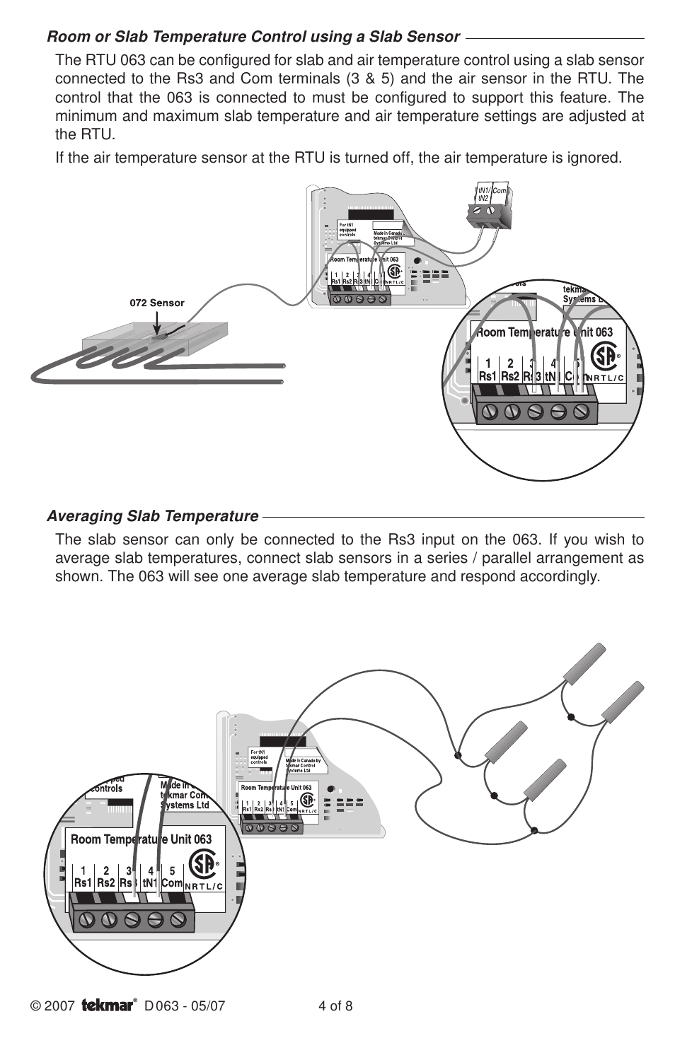 tekmar 063 RTU User Manual | Page 4 / 8