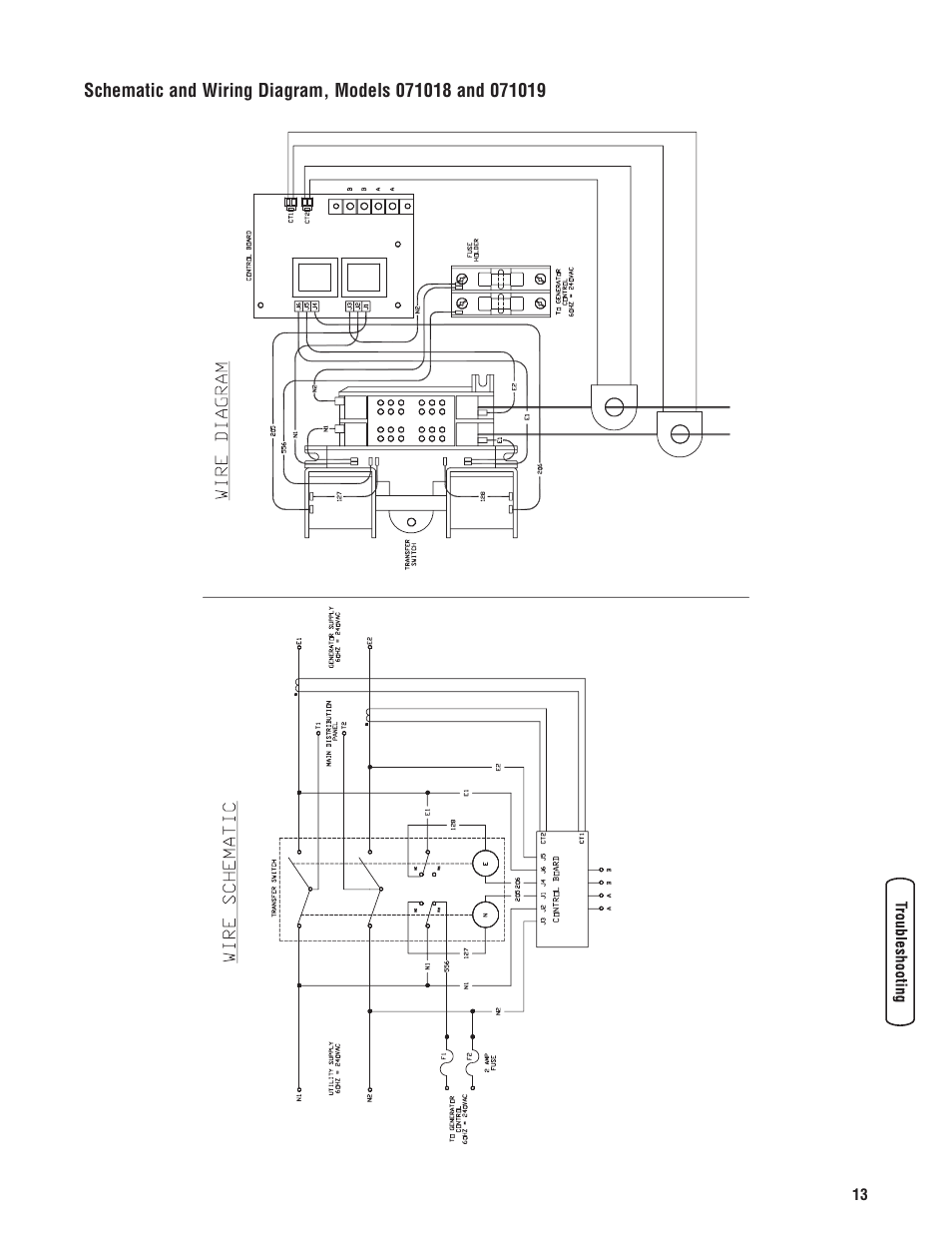 Schematic and wiring diagram | Briggs & Stratton 071019 User Manual | Page 13 / 44