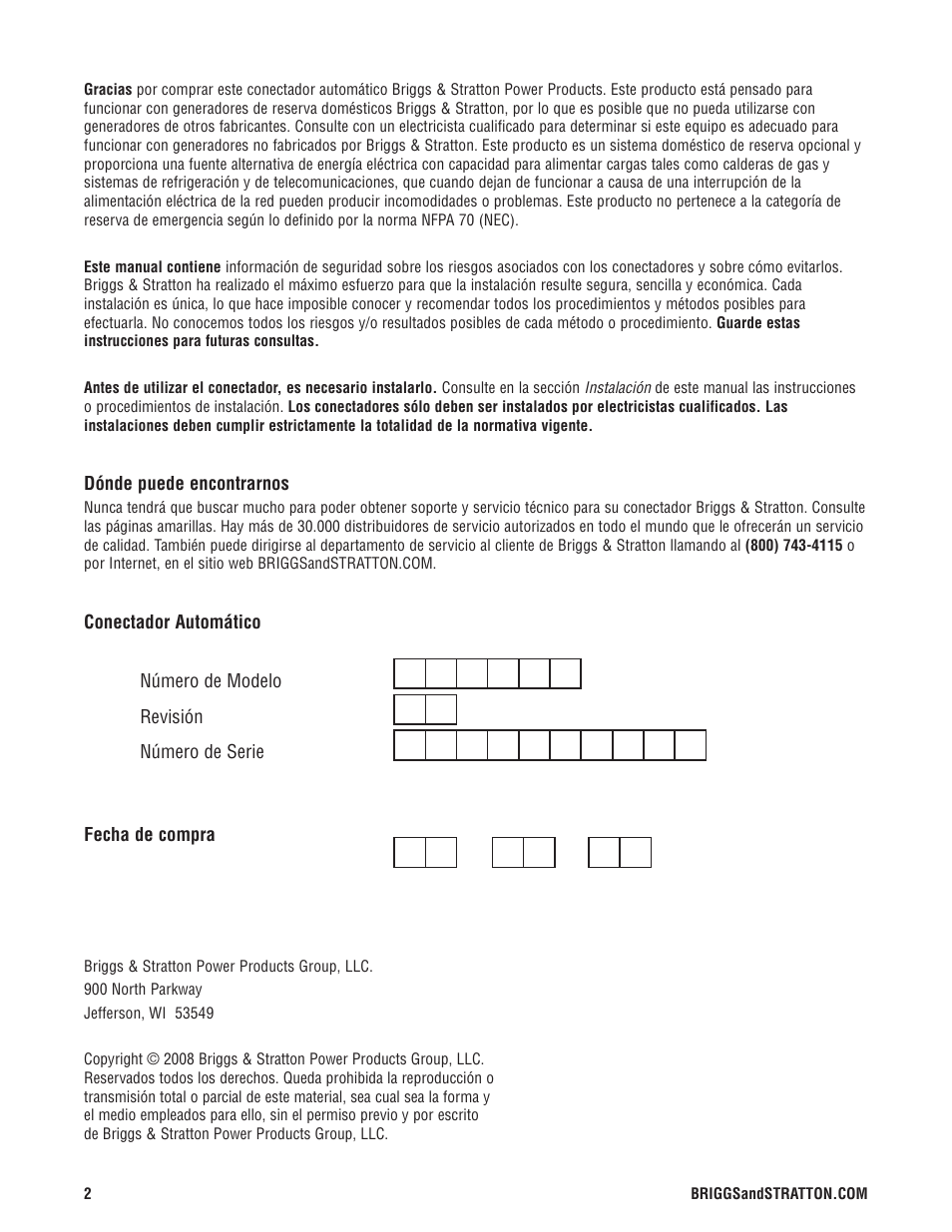 Briggs & Stratton 071019 User Manual | Page 18 / 44