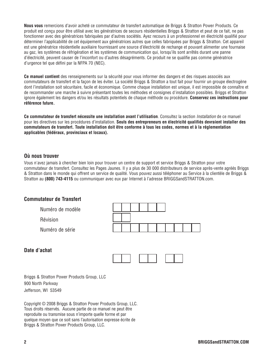 Briggs & Stratton 071019 User Manual | Page 32 / 44