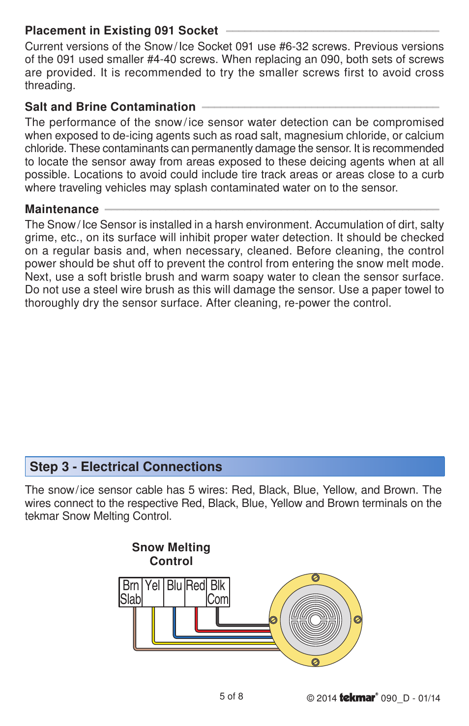 Slab brn com blk yel blu red | tekmar 091 Sensor Socket User Manual | Page 5 / 8