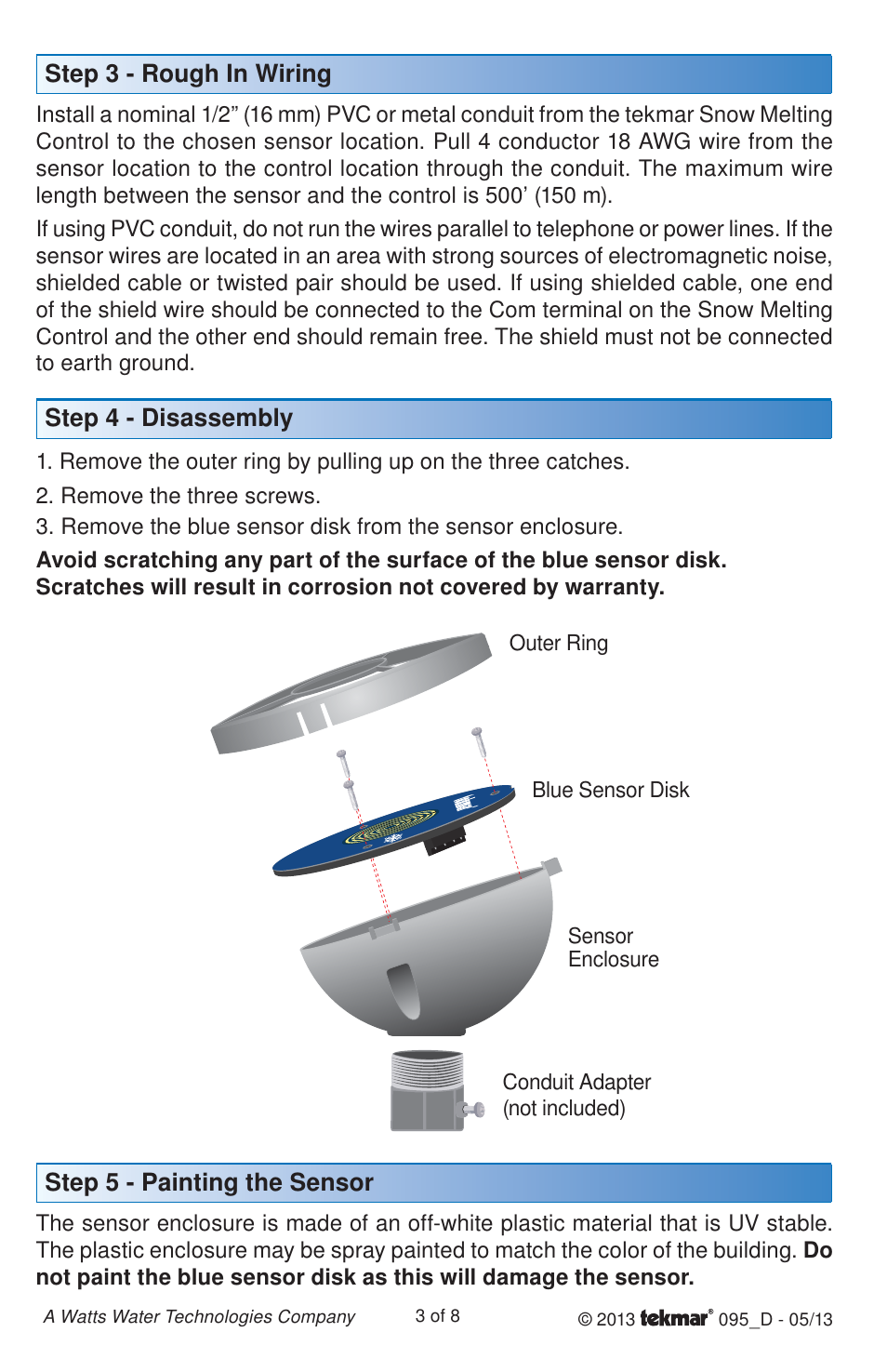 tekmar 095 Snow Sensor User Manual | Page 3 / 8