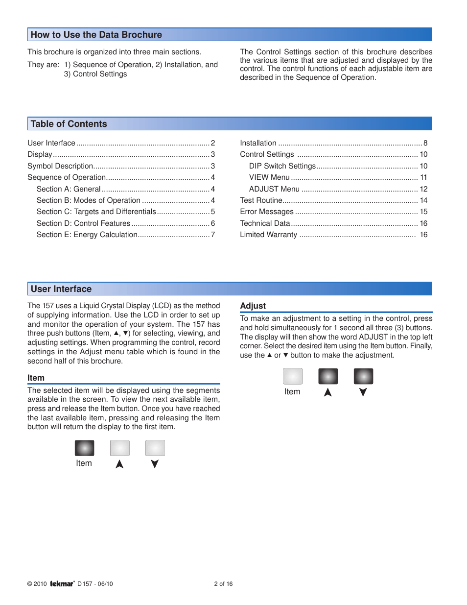 tekmar 157 Difference Setpoint Control User Manual | Page 2 / 16