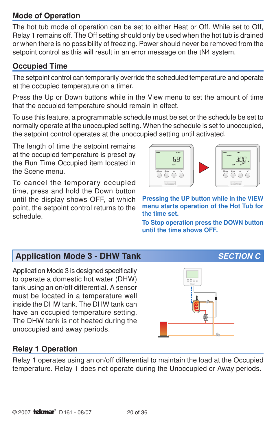 Application mode 3 - dhw tank | tekmar 161 Setpoint Control Installation User Manual | Page 20 / 36