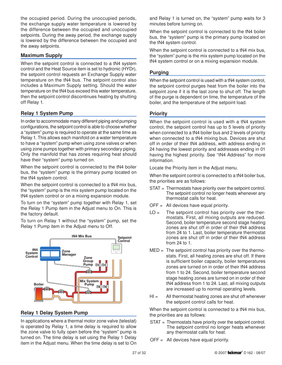 tekmar 162 Setpoint Control Installation User Manual | Page 27 / 32