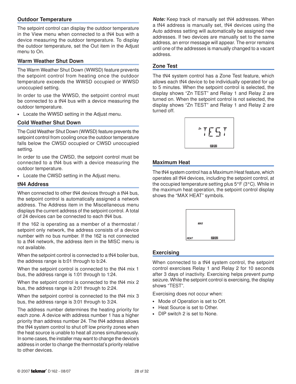 tekmar 162 Setpoint Control Installation User Manual | Page 28 / 32