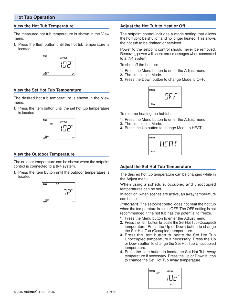 tekmar 162 Setpoint Control User Manuals User Manual | Page 4 / 12