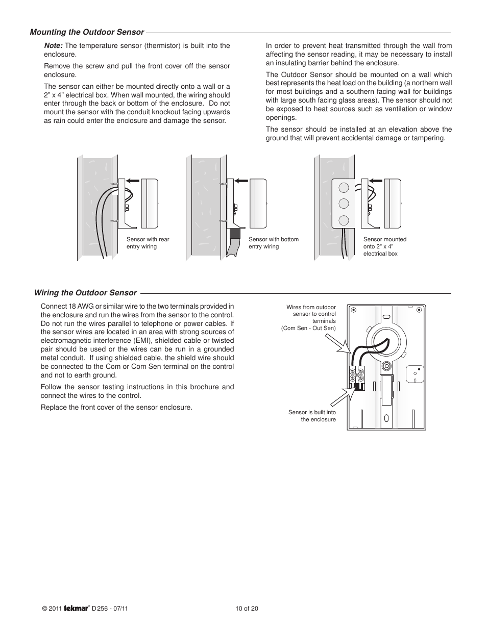 tekmar 256 Boiler Control User Manual | Page 10 / 20