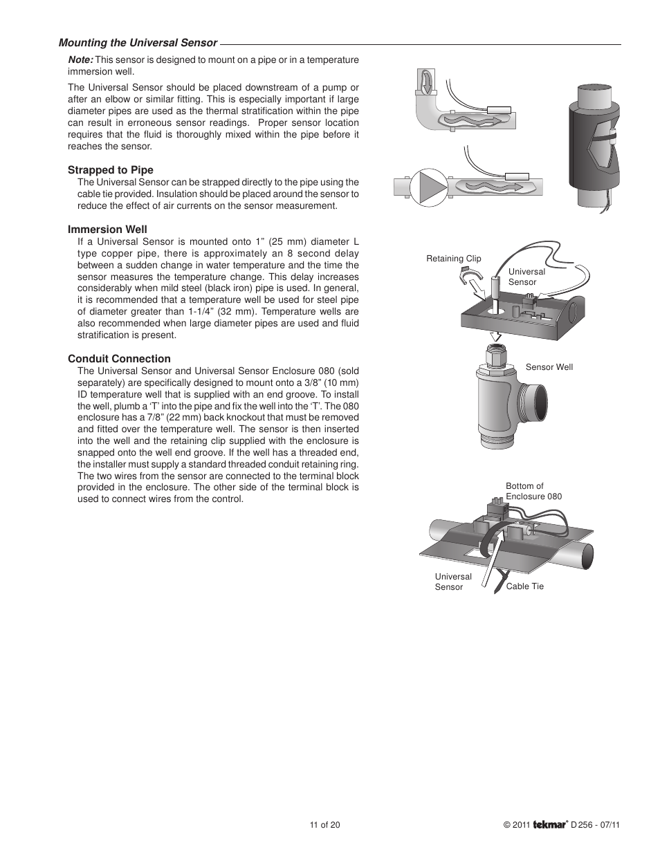tekmar 256 Boiler Control User Manual | Page 11 / 20
