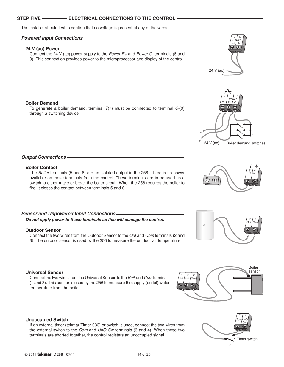 tekmar 256 Boiler Control User Manual | Page 14 / 20
