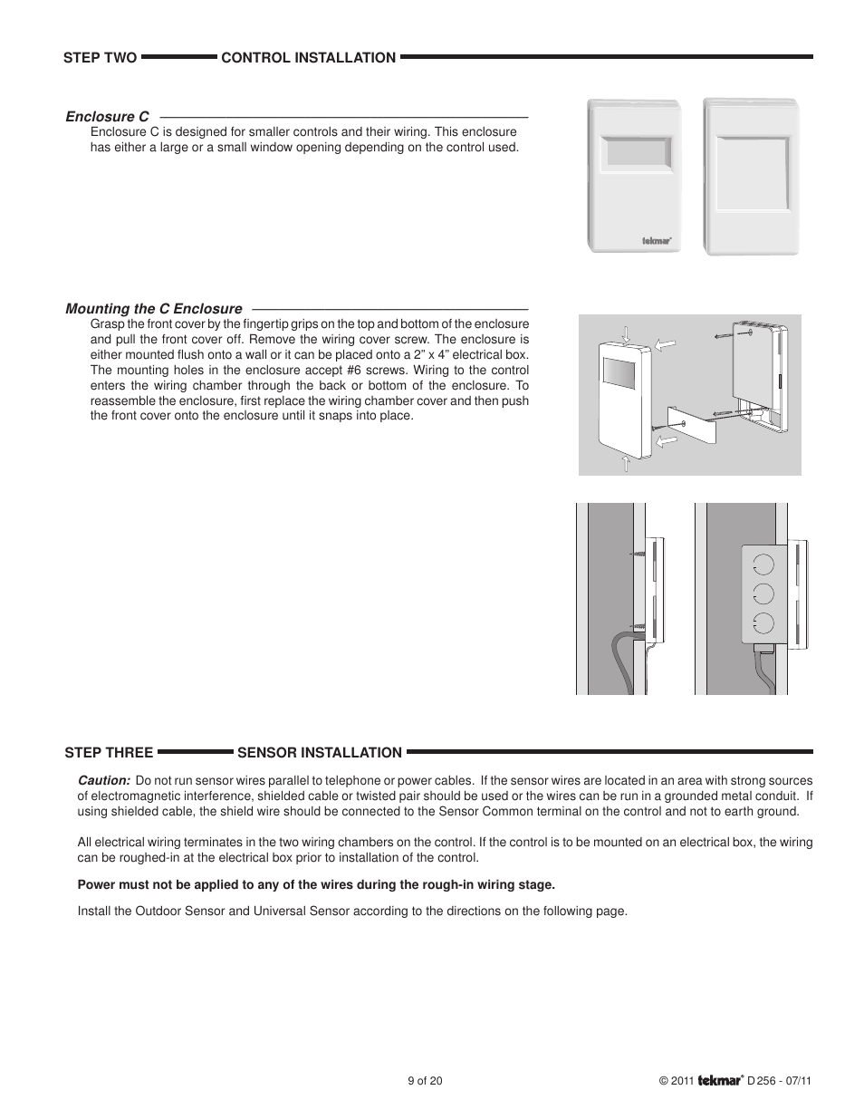 tekmar 256 Boiler Control User Manual | Page 9 / 20