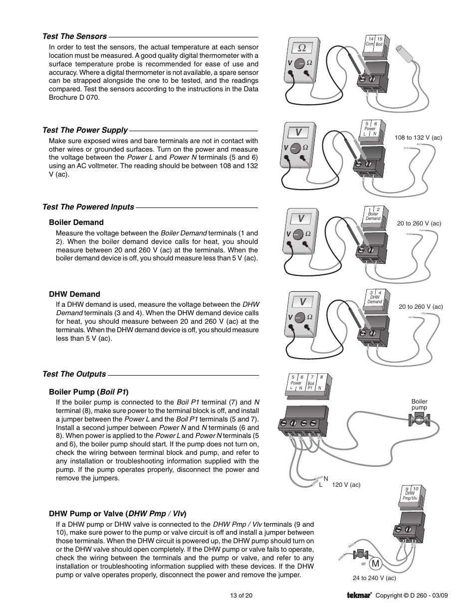 tekmar 260 Boiler Control User Manual | Page 13 / 20