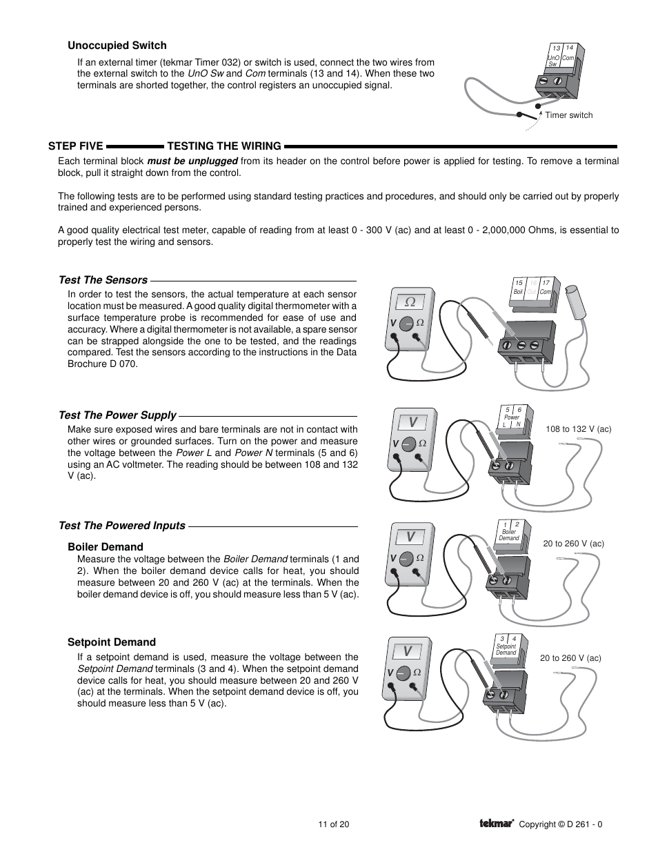 tekmar 261 Boiler Control User Manual | Page 11 / 20
