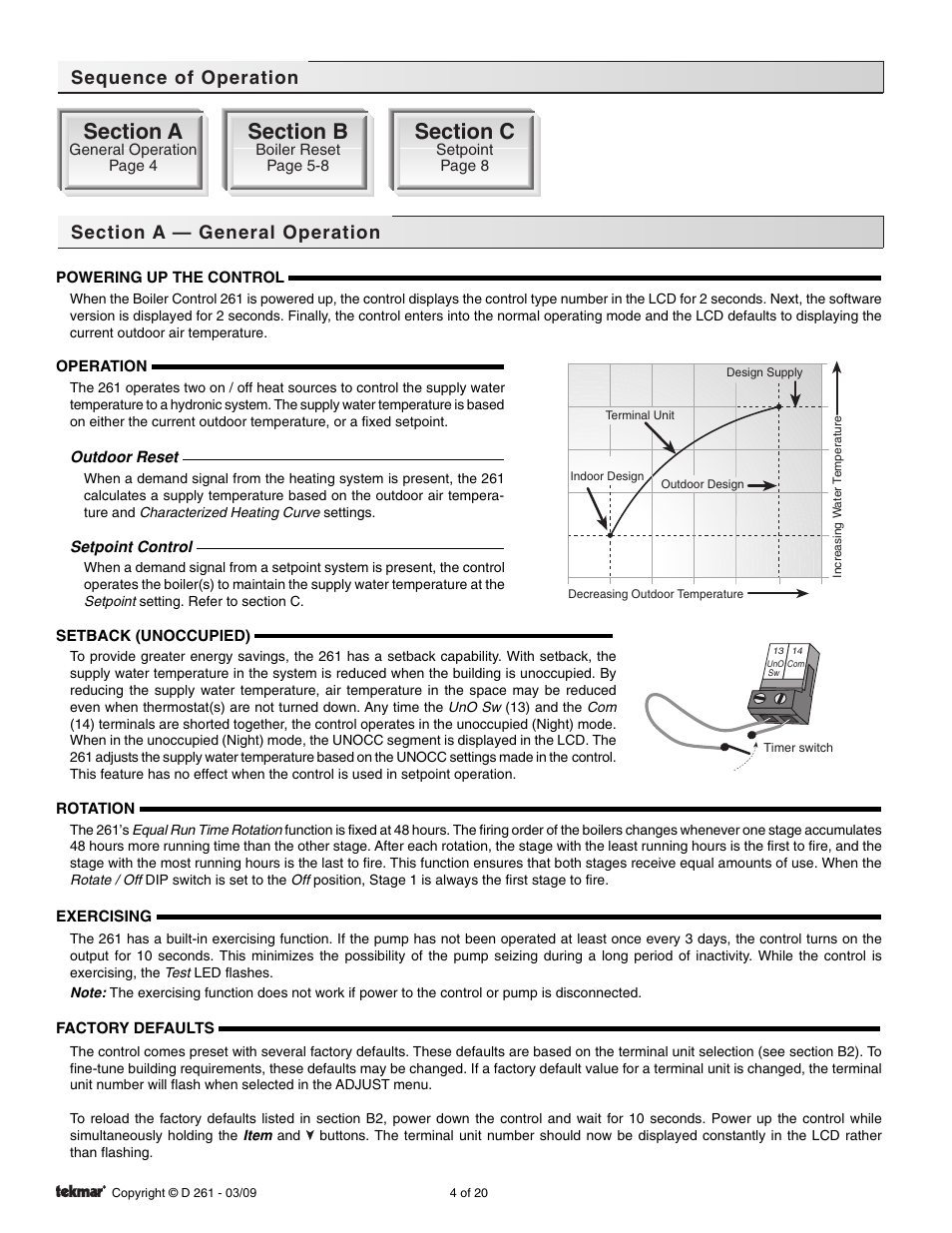 Sequence of operation | tekmar 261 Boiler Control User Manual | Page 4 / 20