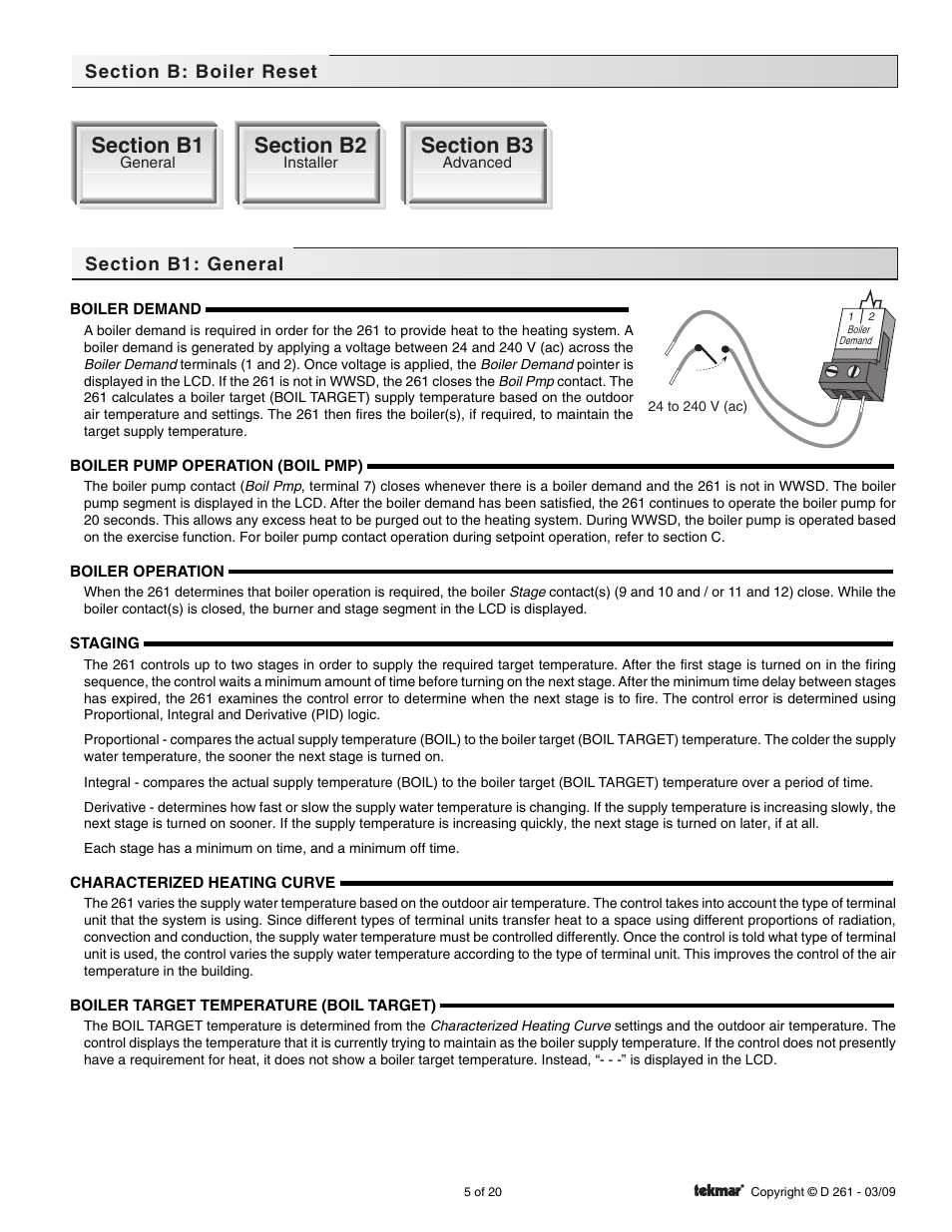 tekmar 261 Boiler Control User Manual | Page 5 / 20