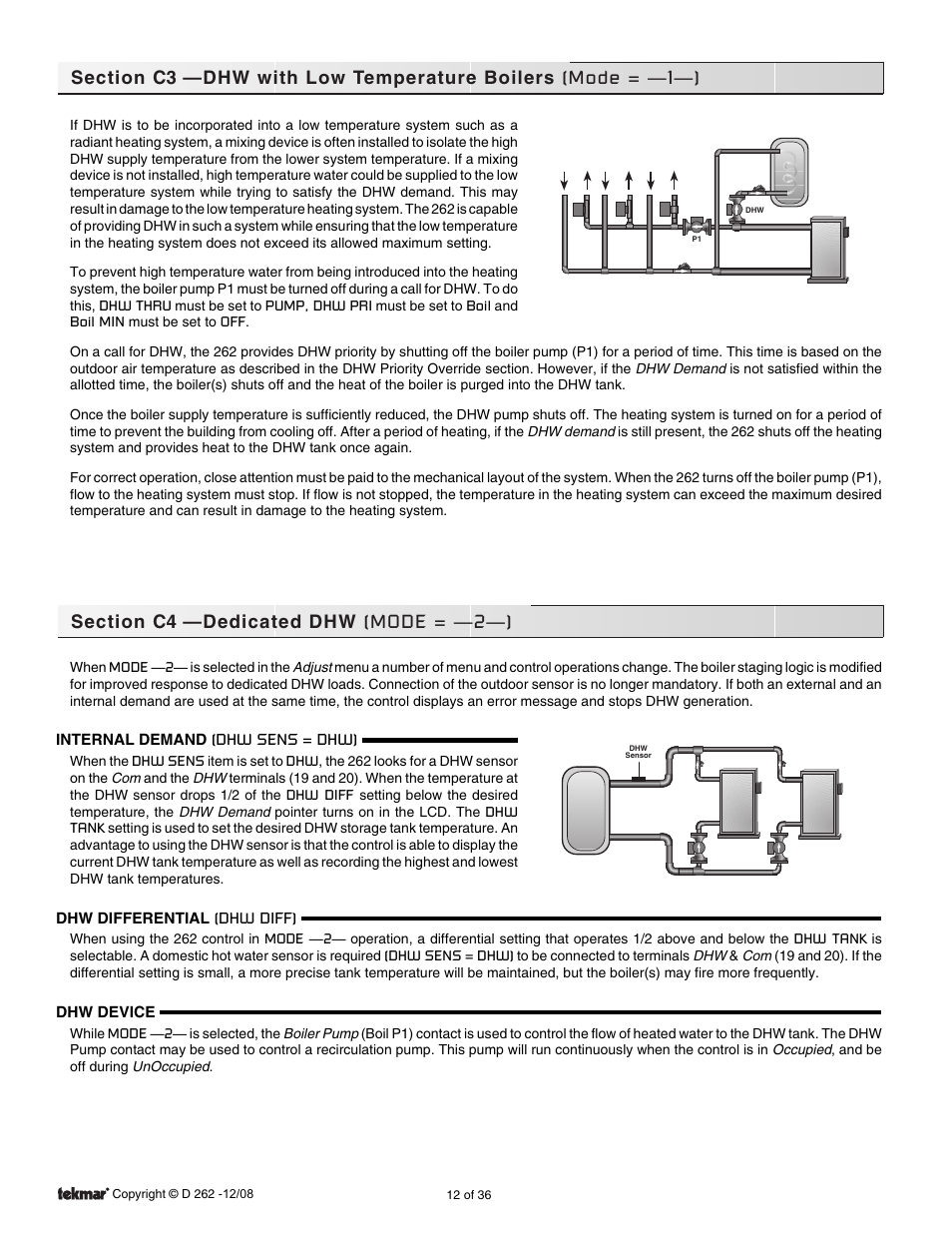 tekmar 262 Boiler Control Installation User Manual | Page 12 / 36