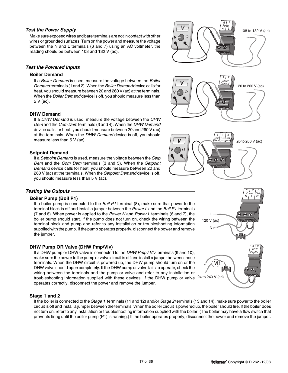 tekmar 262 Boiler Control Installation User Manual | Page 17 / 36