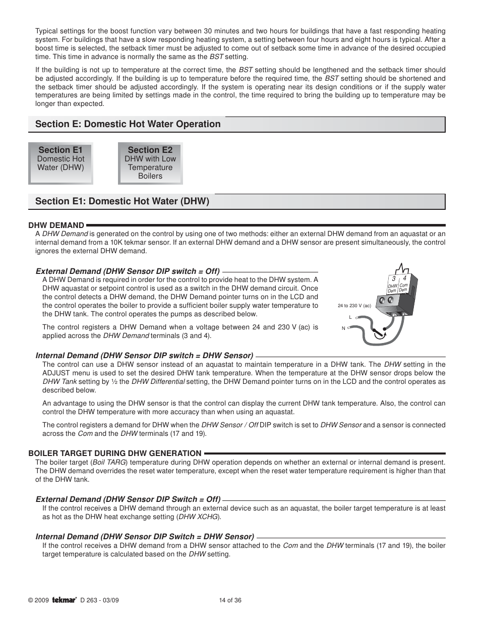 tekmar 263 Boiler Control User Manual | Page 14 / 36