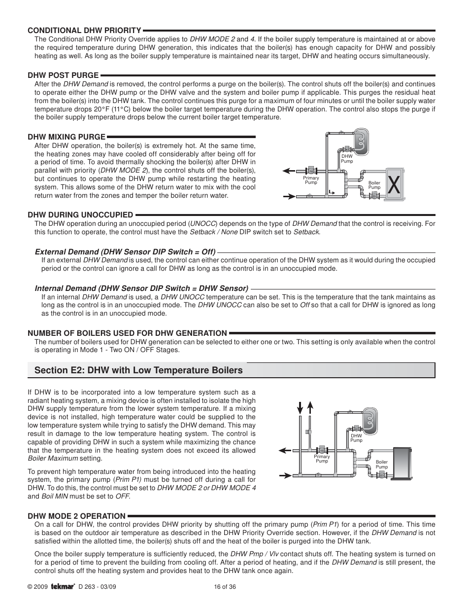 tekmar 263 Boiler Control User Manual | Page 16 / 36