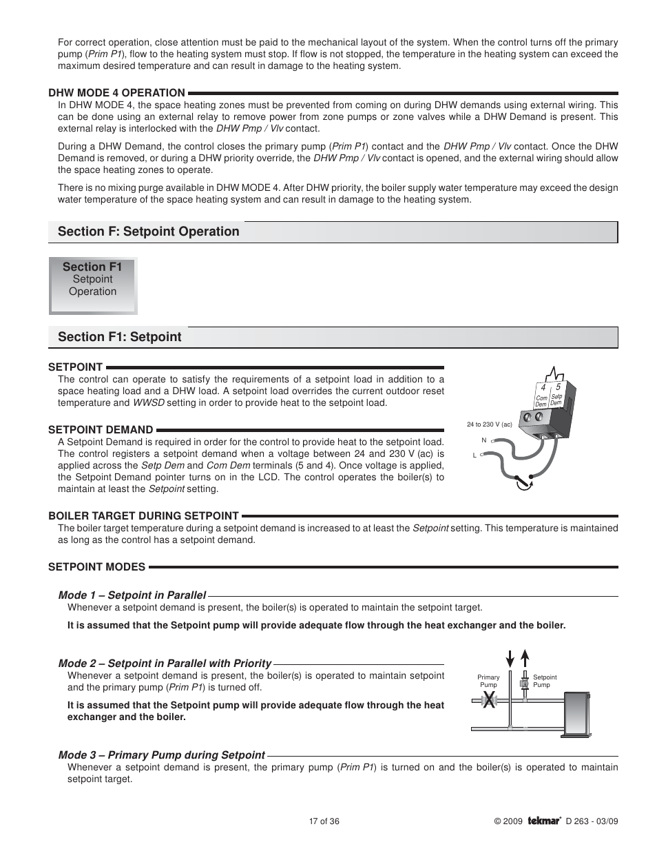 tekmar 263 Boiler Control User Manual | Page 17 / 36