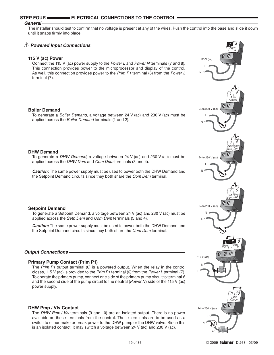 tekmar 263 Boiler Control User Manual | Page 19 / 36