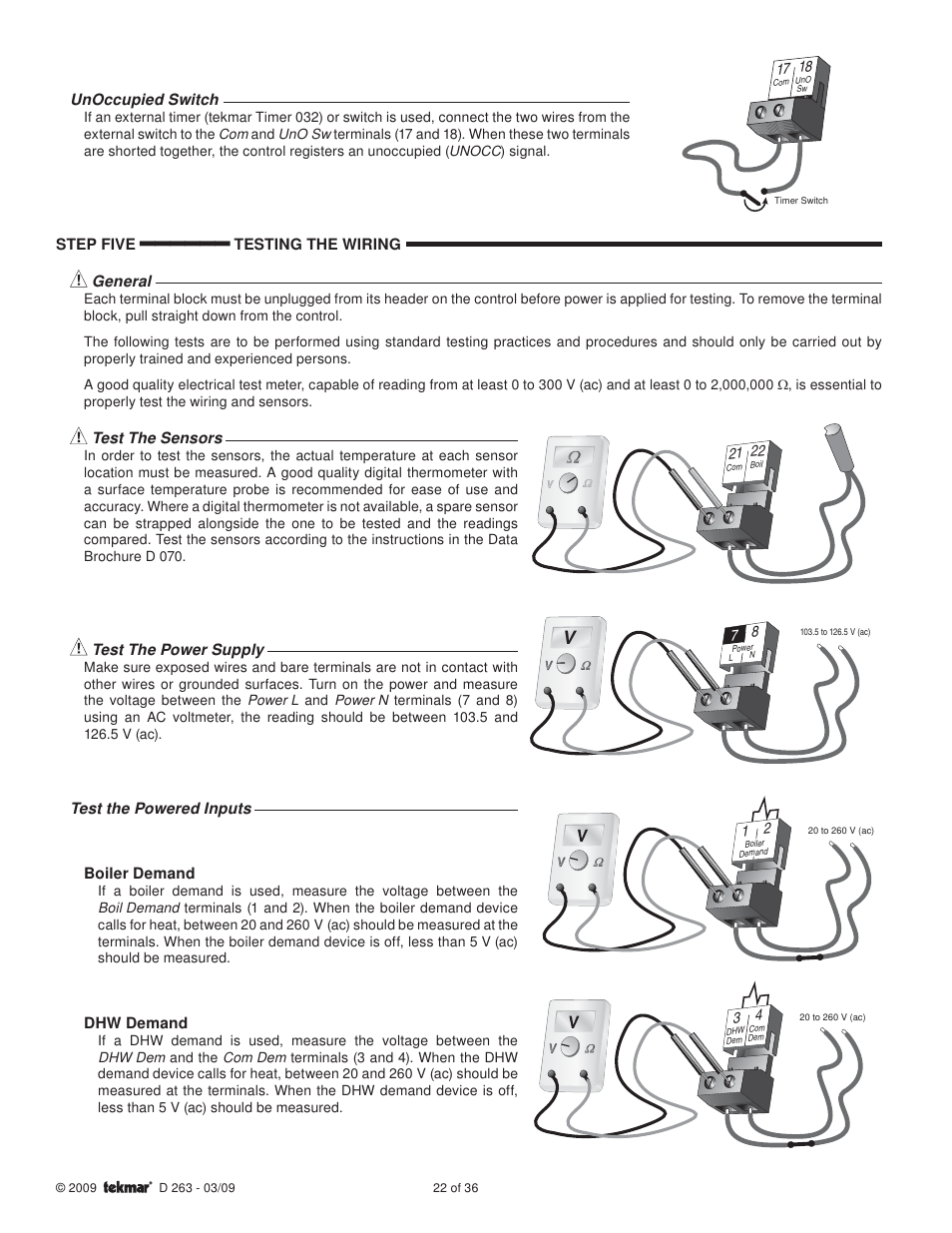 tekmar 263 Boiler Control User Manual | Page 22 / 36