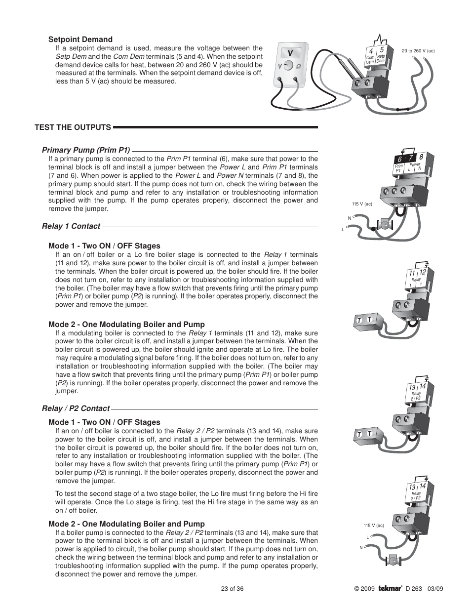 tekmar 263 Boiler Control User Manual | Page 23 / 36