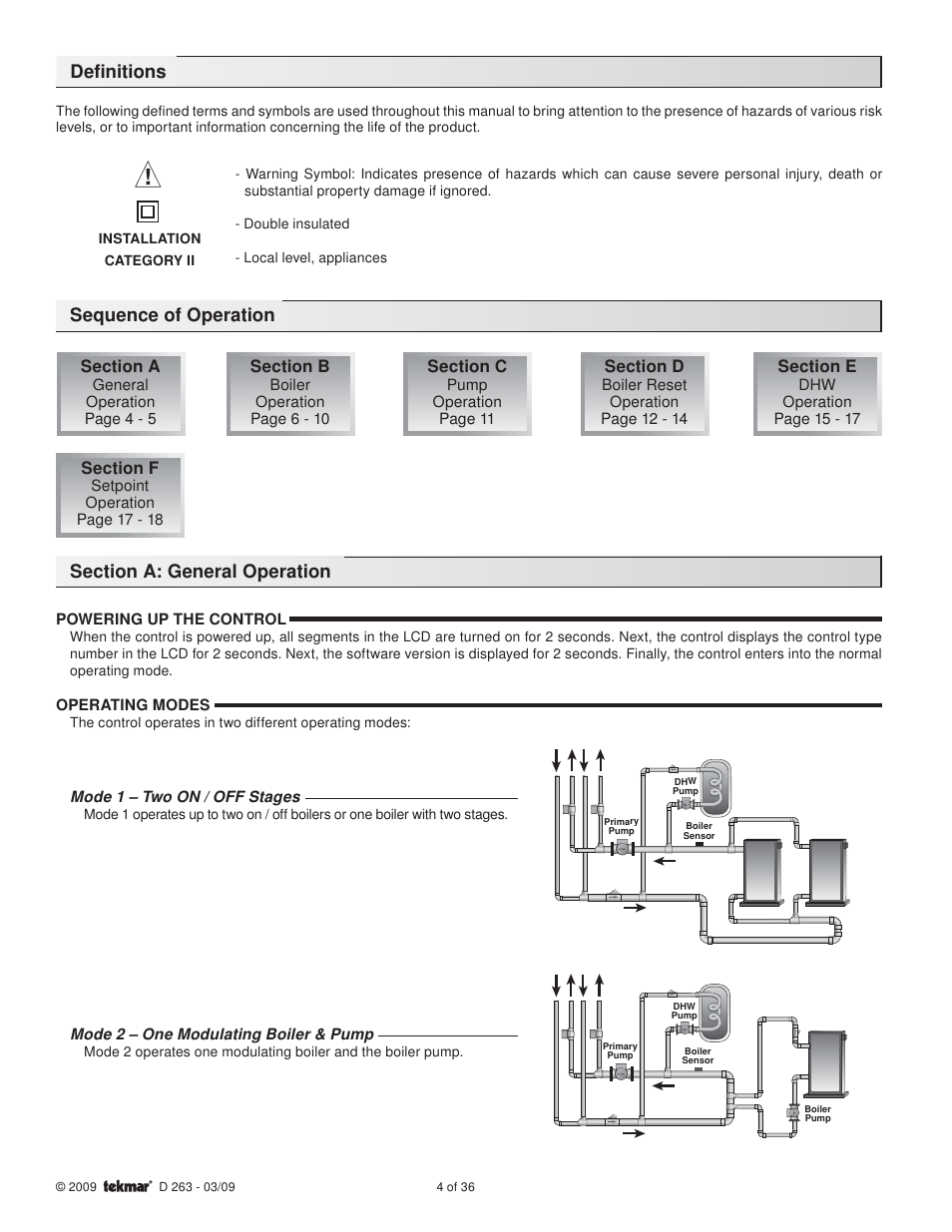 Definitions | tekmar 263 Boiler Control User Manual | Page 4 / 36